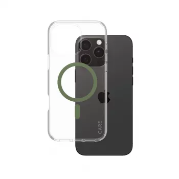 PanzerGlass CARE™ by ® Urban Combat Dėklas Skaidrus su Žalia MagSafe iPhone 16 Pro Max