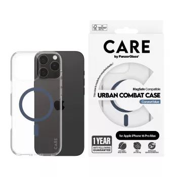 PanzerGlass CARE by Flagship Case Skaidrus Urban Combat Blue MagSafe iPhone 16 Pro Max
