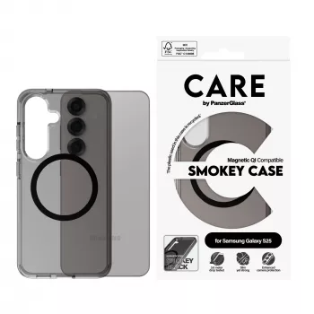 PanzerGlass CARE™ by ® Urban Combat Case Smokey su Juodu Qi suderinamas Samsung Galaxy S25