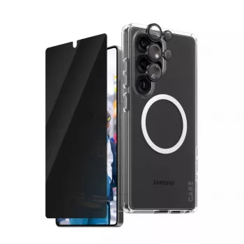 PanzerGlass CARE by ® Flagship 3-in-1 privatumo rinkinys Samsung Galaxy S25 Ultra, atsparus įbrėžimams ir smūgiams