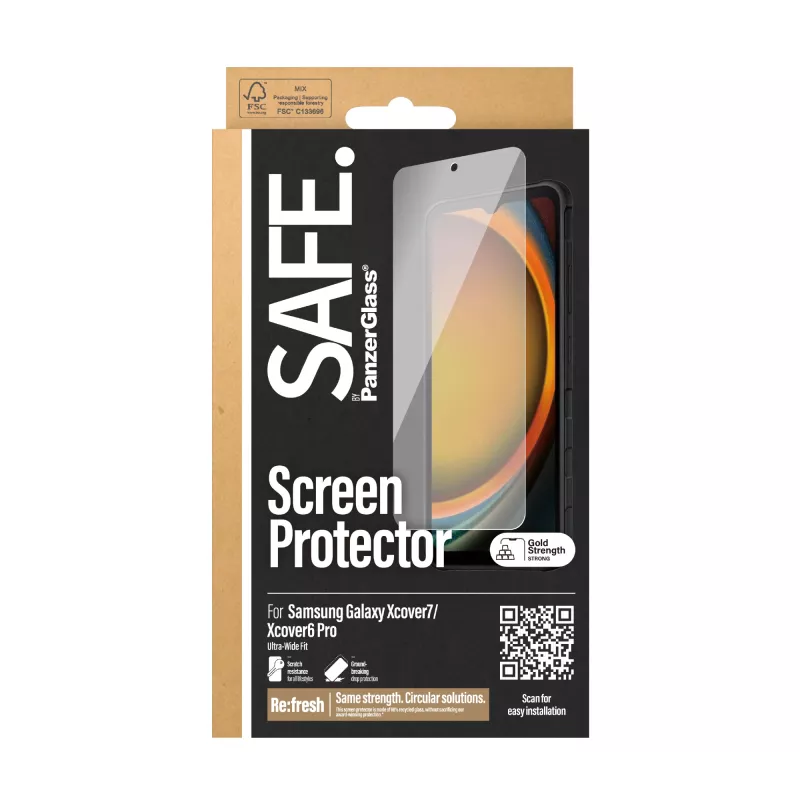 PanzerGlass SAFE. by ® Samsung Galaxy Xcover7 | Ultra-Wide Fit