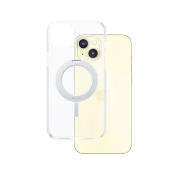 PanzerGlass CARE by ® Feature Case permatomas su sidabriniu kojelės stovu ir MagSafe, iPhone 15 Plus
