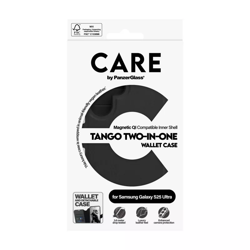 PanzerGlass CARE™ by ® Tango 2-in-1 Wallet Case w. Qi Compatible Samsung Galaxy S25 Ultra