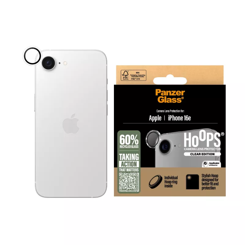 PanzerGlass ® Hoops® apsauginis objektyvo stikliukas permatomas iPhone 17e | 16e