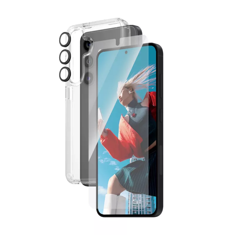 PanzerGlass ® 3-in-1 rinkinys Samsung Galaxy S24 | Ultra-Wide Fit su EasyAligner