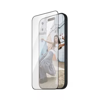 PanzerGlass SAFE. apsauginis stiklas su juodu rėmeliu, skirtas iPhone 16 Plus | 15 Plus | Ultra-Wide Fit