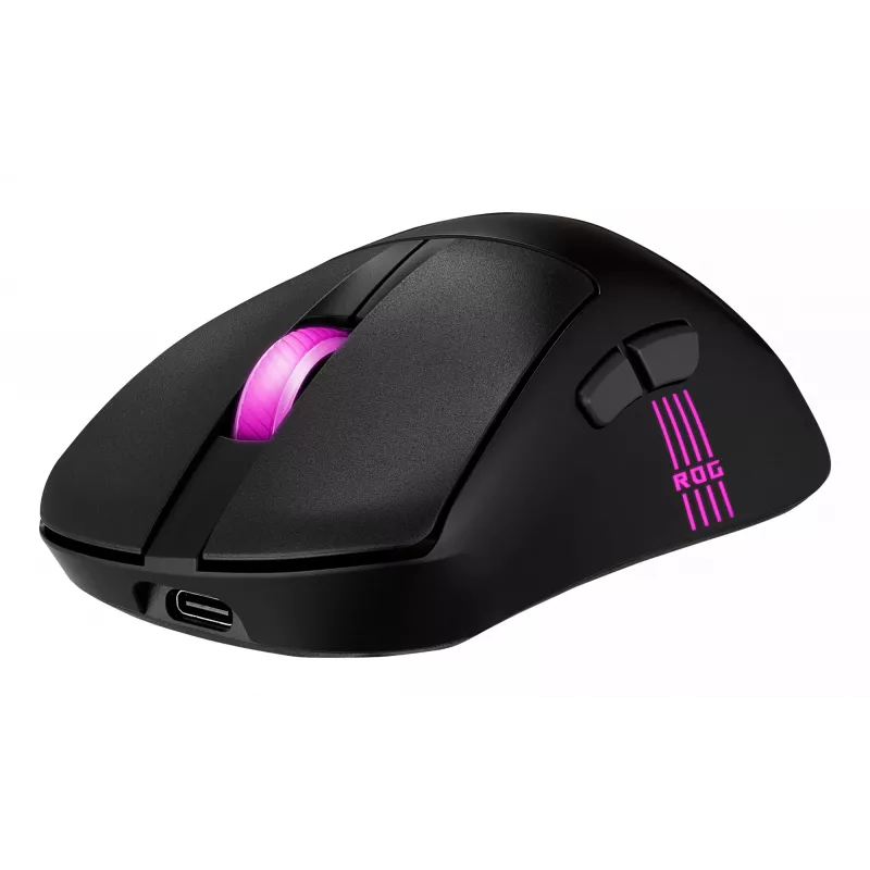 ASUS ROG Keris II Origin BLK pelė žaidimams, dešinei rankai, RF belaidis + Bluetooth + USB Type-A, optinė, 42000 DPI