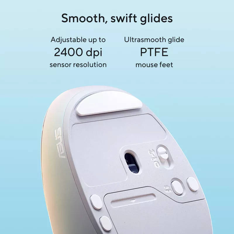 ASUS Fragrance MD101 pelė, namų, ambidekstrinė, RF belaidė + Bluetooth, optinė, 2400 DPI
