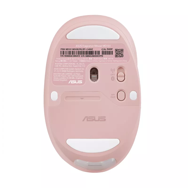 ASUS Fragrance MD101 pelė, Home, Ambidextrinė, RF Wireless + Bluetooth, Optinė, 2400 DPI