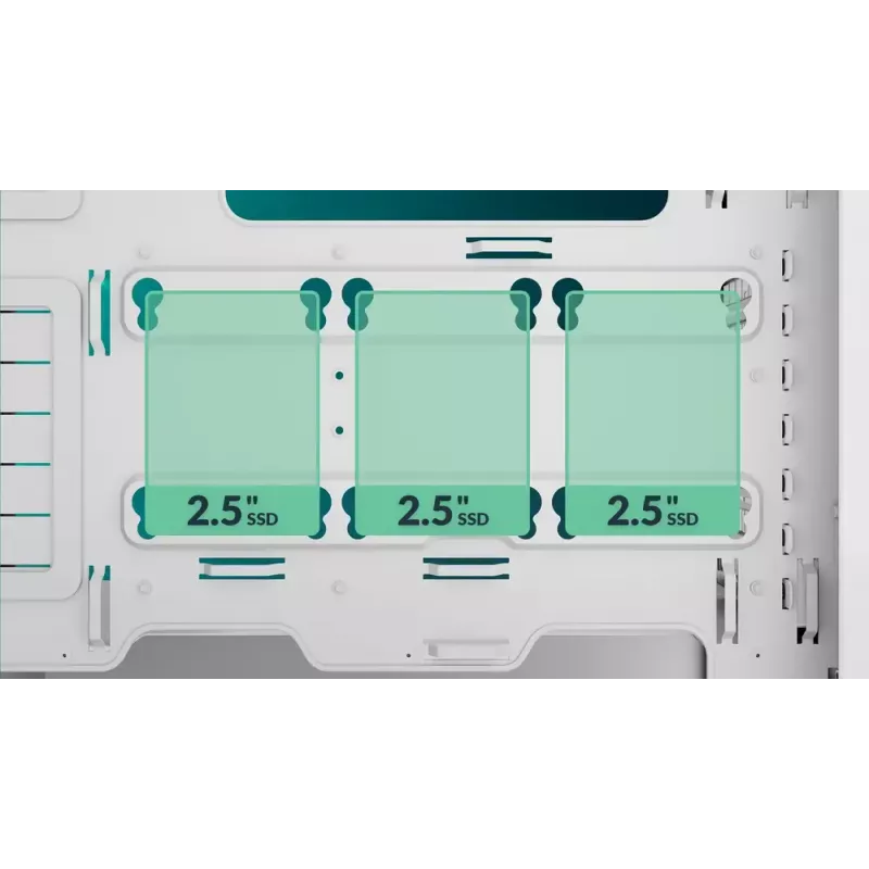 ARCTIC Xtender VG (balta) Premium E-ATX kompiuterio korpusas su vertikaliu GPU montavimu