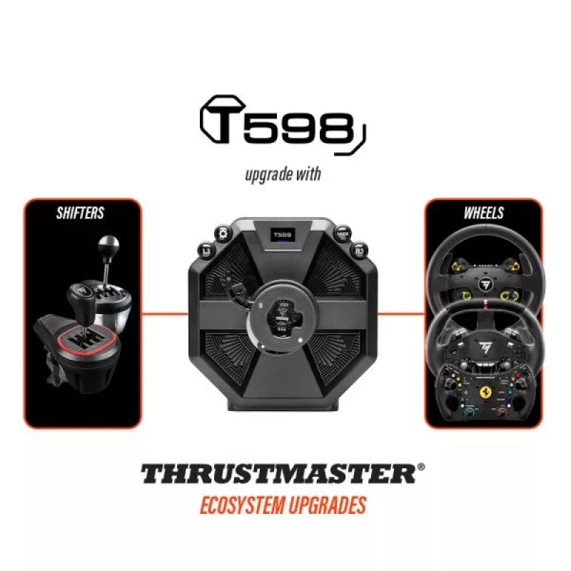 Thrustmaster T598 Black, Red USB vairas + pedalai Analogue / Digital PC, PlayStation 4, PlayStation 5