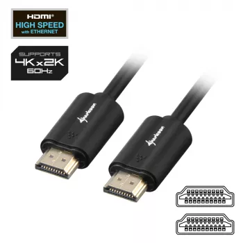 SHARKOON High Speed HDMI laidas - Ultra HD 4K M/M 1m