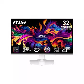 MSI MPG 321URXWDE QD-OLED kompiuterio monitorius 80 cm (31,5 colio) 3840 x 2160 pikselių 4K Ultra HD baltas