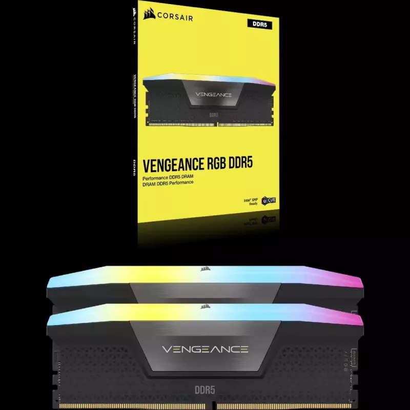 CORSAIR Vengeance RGB 32 GB (2x16 GB) DDR5 6400 MHz CL36 atminties rinkinys - juodas