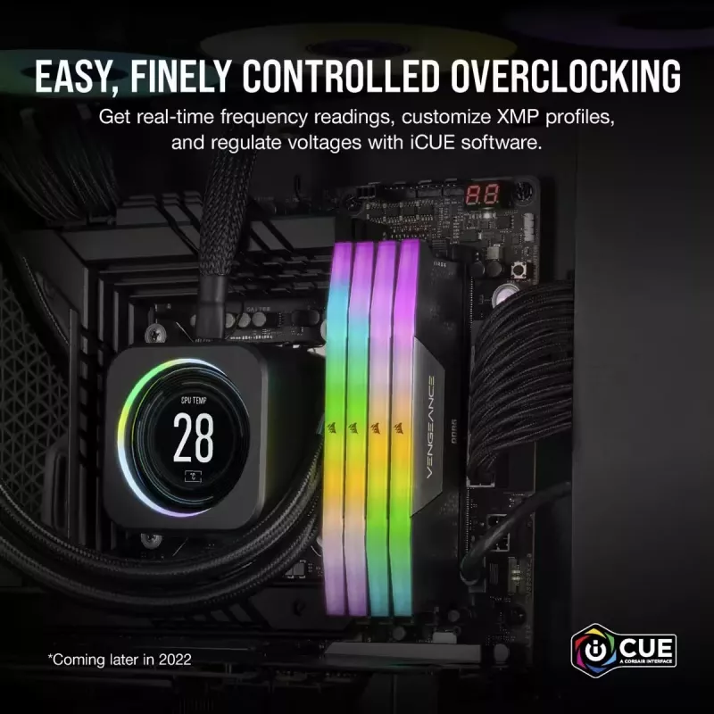 CORSAIR Vengeance RGB 32 GB (2x16 GB) DDR5 6400 MHz CL36 atminties rinkinys - juodas