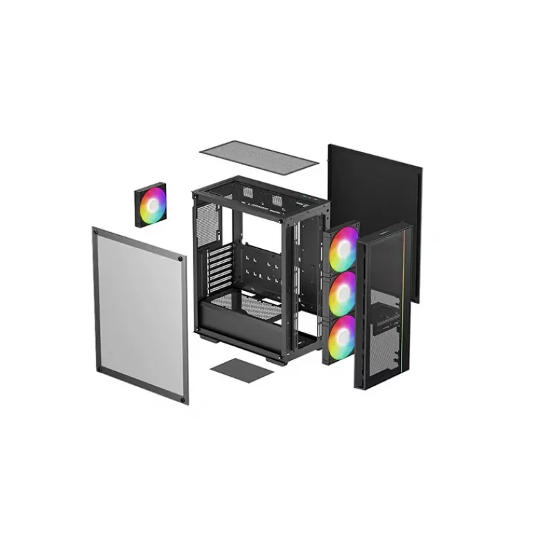 Korpusas DeepCool MATREXX 55 MESH V4 C Midi Tower Juodas — ATX, grūdintas stiklas, priekinis tinklelis, USB-C