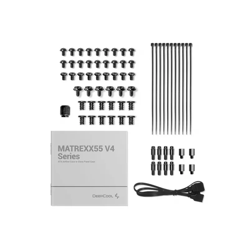 Korpusas DeepCool MATREXX 55 MESH V4 C Midi Tower Juodas — ATX, grūdintas stiklas, priekinis tinklelis, USB-C