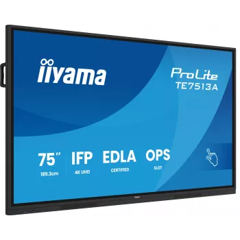 iiyama TE7513A-B1AG interaktyvus ekranas 75 colių 4K UHD liečiamas ekranas su Android 14