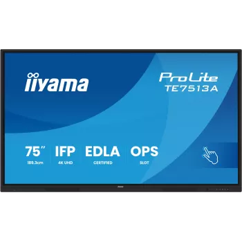 iiyama TE7513A-B1AG interaktyvus ekranas 75 colių 4K UHD liečiamas ekranas su Android 14