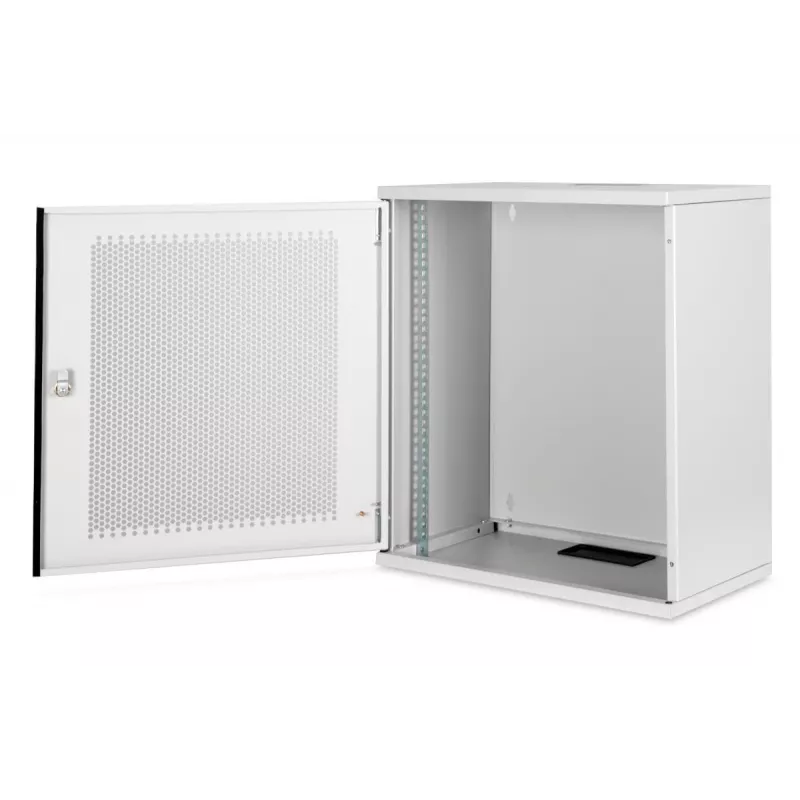 DIGITUS 12U sieninis montavimo spintelė, SOHO, nesurinkta 595x540x400 mm, perforuotos priekinės durelės, pilka