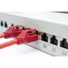 DIGITUS skydo plokštė, CAT6A ekranuota, 1U, 24 prievadai, 8P8C, juoda RAL 9005, 483