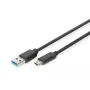 DIGITUS USB Type-C jungiamasis laidas, C tipo į A, vyriškas/vyriškas, 1 m, Super Speed, juodas