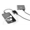 DIGITUS USB Type-C skirstytuvas, USB-C – 3,5 mm + USB-C, M/F/F, 20 cm, juodas