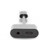 DIGITUS USB Type-C skirstytuvas, USB-C – 3,5 mm + USB-C, M/F/F, 20 cm, juodas
