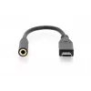 DIGITUS USB Type-C garso adapterio laidas, Type-C - 3,5 mm M/F, 20 cm, garso įvestis/išvestis, 3.1 versija, CE, juoda