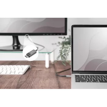 DIGITUS USB Type C į DisplayPort adapterio kabelis 8K@30Hz HBR3 aliuminio korpusas juodas 1m