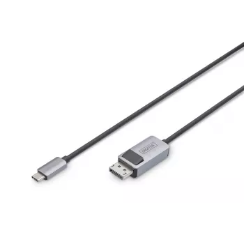 DIGITUS USB Type C į DisplayPort adapterinis kabelis 8K@30Hz HBR3 aliuminio korpusas juodas 2m