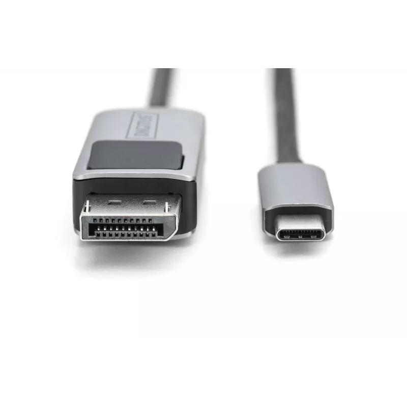 DIGITUS USB Type C į DisplayPort adapterinis kabelis 8K@30Hz HBR3 aliuminio korpusas juodas 2m