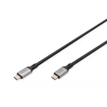 DIGITUS USB 4 jungiamasis laidas. TypeC į TypeC. AL korpusas PP pynė 8K 60Hz. PD3.0. 40Gbit/s. 1m. juoda