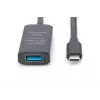 DIGITUS aktyvus USB-C prailginimo kabelis - 5G USB 3.2 Gen1 USB-C - USB-A (M/F) - 5m