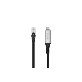 DIGITUS USB-C 3.2 Gen1 - RJ45 Ethernet kabelis CAT6a S/FTP Juodas - 10 m