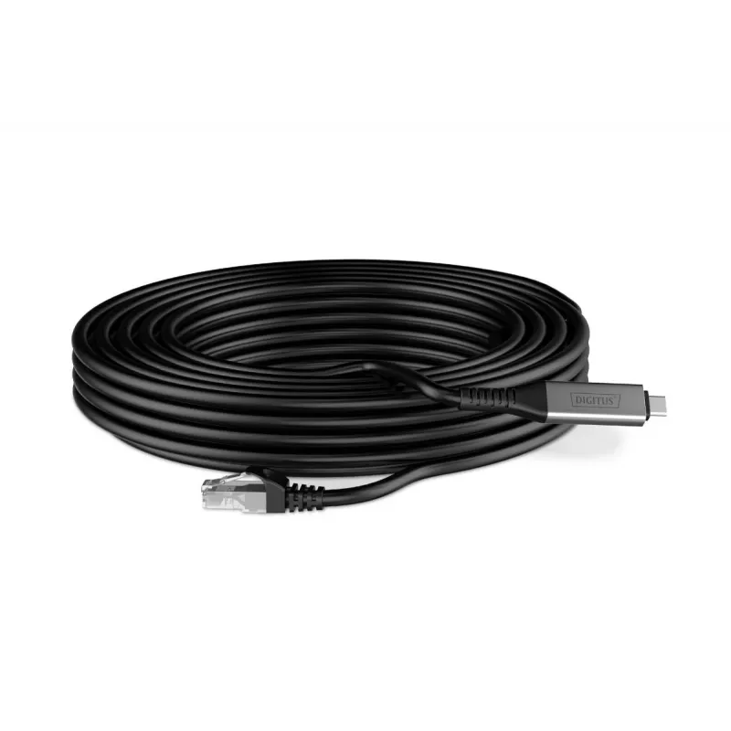 DIGITUS USB-C 3.2 Gen1 - RJ45 Ethernet kabelis CAT6a S/FTP Juodas - 10 m
