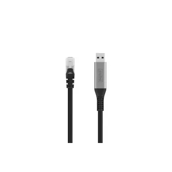 DIGITUS USB 3.2 Gen1 – RJ45 Ethernet kabelis CAT6a S/FTP Juodas 10m