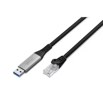 DIGITUS USB 3.2 Gen1 - RJ45 Ethernet kabelis CAT6a S/FTP juodas 15m