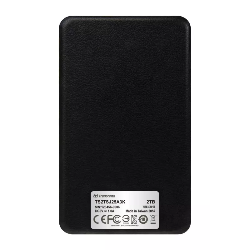 Išorinis kietasis diskas TRANSCEND Storejet 25a3 2TB SATA 2.5in USB 3.0 Juodas