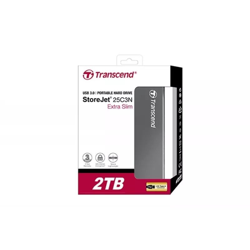 Išorinis kietasis diskas TRANSCEND StoreJet 25C3 2TB pilka