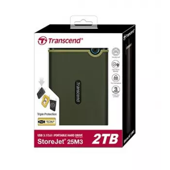 TRANSCEND StoreJet 25M3 2TB SATA 2,5 inch USB 3.0 kietasis diskas, karinė žalia