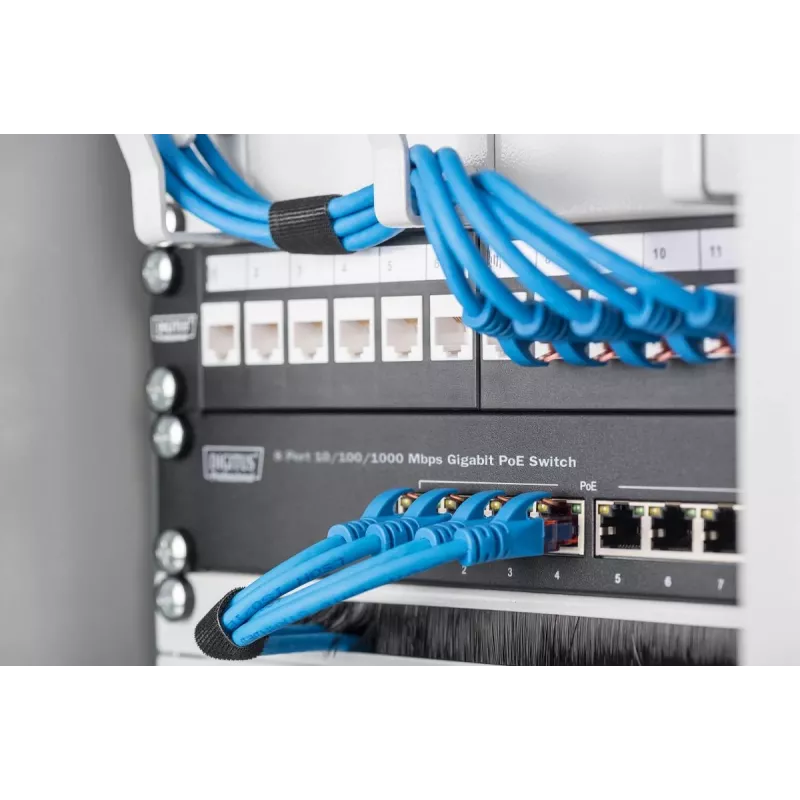 DIGITUS 8 prievadų Gigabit PoE jungiklis 10 col. 8x10/100/1000Mbps RJ45 PoE 96W