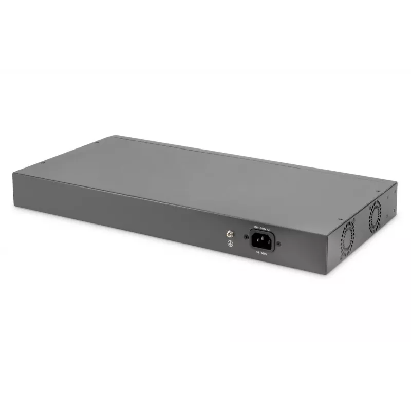 DIGITUS 24 prievadų Fast Ethernet PoE jungiklis 2G Combo TP/SFP 390W