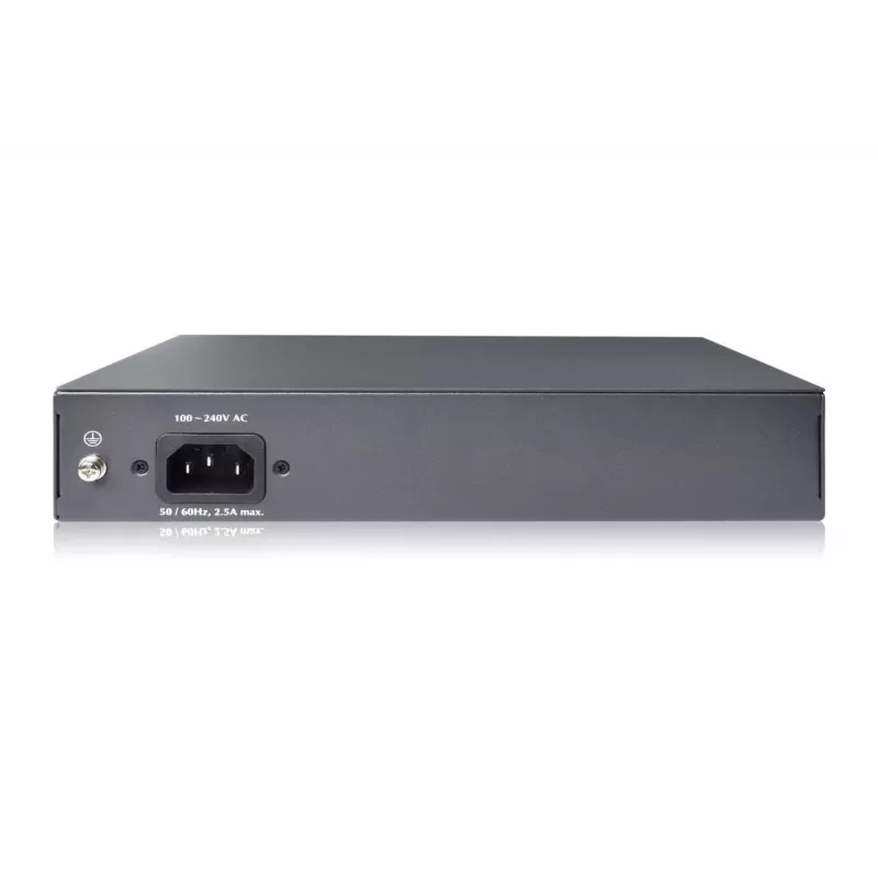 DIGITUS Fast Ethernet PoE af/at 8 prievadų jungiklis + 2 uplinkai 120W PoE galios biudžetas, montuojamas į stelažą