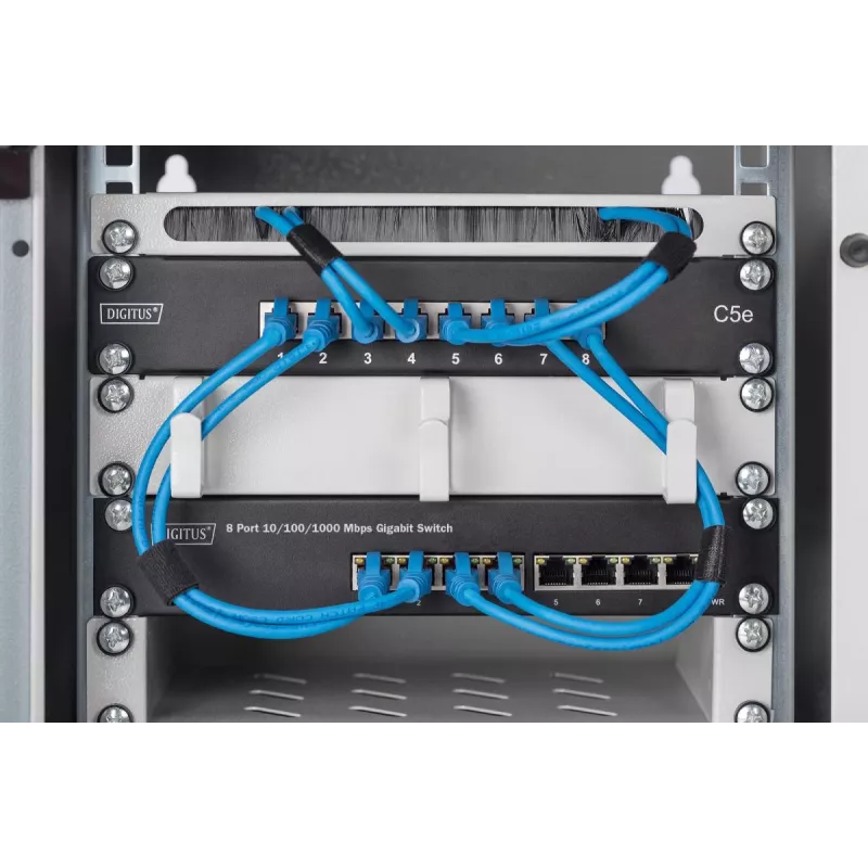 DIGITUS L2 valdomas Gigabit Ethernet PoE jungiklis 8 prievadų PoE, 10 col. 80 W PoE biudžetas