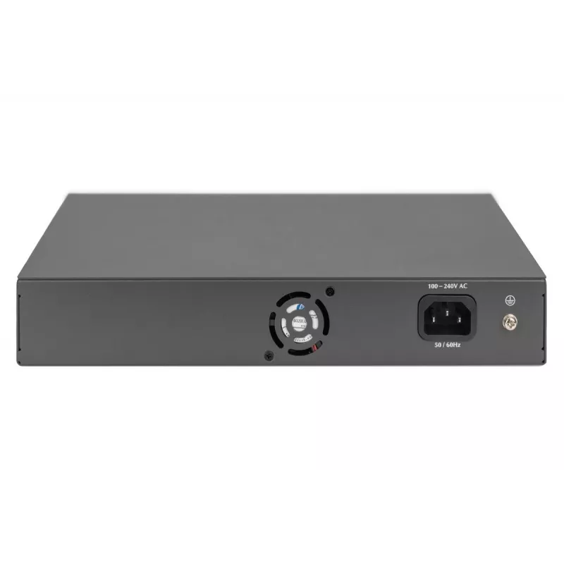 DIGITUS PoE jungiklis 16 prievadų 10/100 Mbps, 16x 10/100Mbps PoE RJ45, 1x GE RJ45, 1x SFP