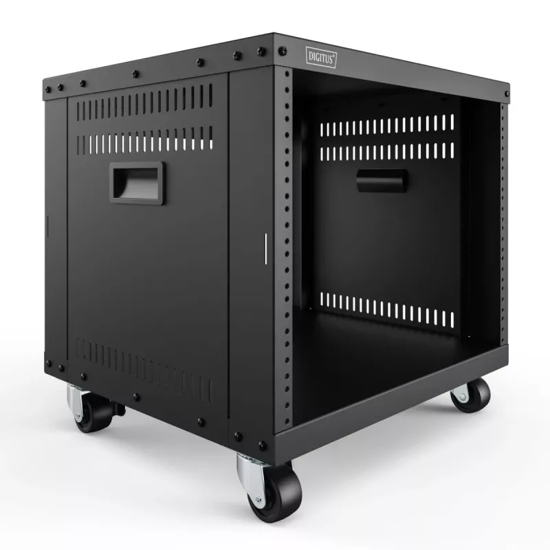 DIGITUS 8U AVS stovas 420x507x460mm srieginės montavimo skylės ratukai juodas