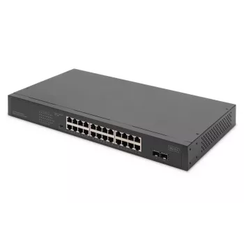 DIGITUS Nevaldomas PoE jungiklis - 24 prievadai Gigabit + 2 prievadai Gigabit SFP
