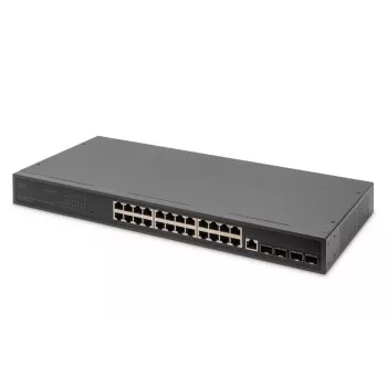 DIGITUS Switch 24 prievadų GE 4 SFP+ UPLINK L2+ 10/100/1000