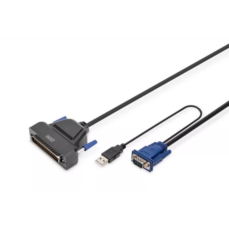 DIGITUS modulinė 43,2 cm (19 colių) HD TFT konsolė su 1 prievado VGA, RAL 9005 juoda - GE klaviatūra